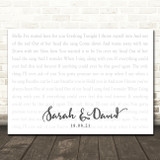 Foo Fighters Everlong Landscape Smudge White Grey Wedding Photo Song Lyric Wall Art Canvas Framed Print