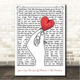 Florence + The Machine You've Got The Love Line Art Hand & Heart Song Lyric Wall Art Canvas Framed Print