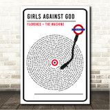 Florence + the Machine Girls Against God London Sign Style Vinyl Song Lyric Wall Art Canvas Framed Print