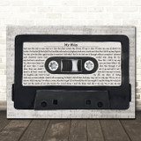 Frank Sinatra My Way Music Script Cassette Tape Song Lyric Wall Art Canvas Framed Print