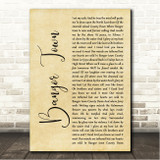 Foy Vance Bangor Town Rustic Script Song Lyric Wall Art Canvas Framed Print