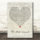 Foo Fighters Ill Stick Around Script Heart Song Lyric Wall Art Canvas Framed Print