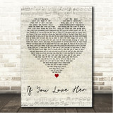 Forest Blakk feat. Meghan Trainor If You Love Her Script Heart Song Lyric Wall Art Canvas Framed Print