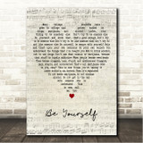 Frank Ocean Be Yourself Script Heart Song Lyric Wall Art Canvas Framed Print