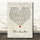 Free The Hunter Script Heart Song Lyric Wall Art Canvas Framed Print