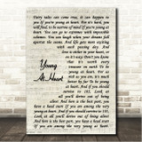 Frank Sinatra Young At Heart Vintage Script Song Lyric Wall Art Canvas Framed Print
