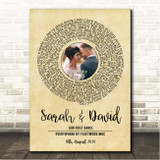 Fleetwood Mac Everywhere Vintage Vinyl Record Wedding First Dance Photo Song Lyric Wall Art Canvas Framed Print