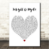 Five Finger Death Punch Jekyll and Hyde White Heart Song Lyric Wall Art Canvas Framed Print