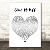 FOALS Give It All White Heart Song Lyric Wall Art Canvas Framed Print