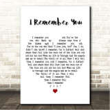 Frank Ifield I Remember You White Heart Song Lyric Wall Art Canvas Framed Print