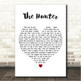 Free The Hunter White Heart Song Lyric Wall Art Canvas Framed Print