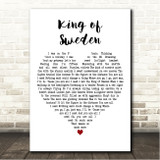 Future Islands King of Sweden White Heart Song Lyric Wall Art Canvas Framed Print
