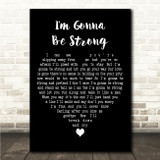 Gene Pitney Im Gonna Be Strong Black Heart Song Lyric Wall Art Canvas Framed Print