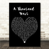Glee Cast A Thousand Years Black Heart Song Lyric Wall Art Canvas Framed Print