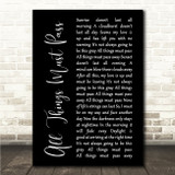 George Harrison All Things Must Pass Black Script Song Lyric Wall Art Canvas Framed Print