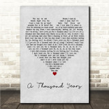 Glee Cast A Thousand Years Grey Heart Song Lyric Wall Art Canvas Framed Print