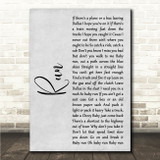George Strait Run Grey Rustic Script Song Lyric Wall Art Canvas Framed Print