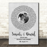 Gerry Cinnamon Sun Queen Grey Vinyl Record Wedding First Dance Photo Song Lyric Wall Art Canvas Framed Print