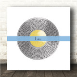 Goo Goo Dolls Iris Grey Yellow Blue Square Vinyl Record Song Lyric Wall Art Canvas Framed Print