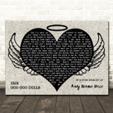 Goo Goo Dolls Iris Heart Angel Wings Halo Memorial Song Lyric Wall Art Canvas Framed Print