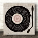 Garnet Mimms As Long As I Have You Heart Vinyl Record & Needle Square Song Lyric Wall Art Canvas Framed Print
