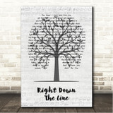 Gerry Rafferty Right Down The Line Music Script Tree Song Lyric Wall Art Canvas Framed Print