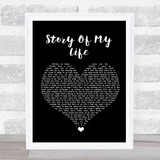 One Direction Story Of My Life Black Heart Song Lyric Quote Music Print