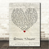 Gary Wright Dream Weaver Script Heart Song Lyric Wall Art Canvas Framed Print