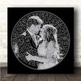 George Michael The First Time Ever I Saw Your Face Square Vinyl Record Wedding Photo Black Song Lyric Wall Art Canvas Framed Print