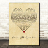 George Ezra Dance All Over Me Vintage Heart Song Lyric Wall Art Canvas Framed Print