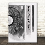 Guns N Roses Sweet Child O' Mine Vinyl Record Half Lyrics Black Grey Song Lyric Wall Art Canvas Framed Print
