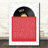 Goo Goo Dolls Iris Vinyl Record In Sleeve Hearts Song Lyric Wall Art Canvas Framed Print