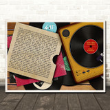 Gilbert OSullivan Alone Again (Naturally) Vinyl Record Sleeve & Player Song Lyric Wall Art Canvas Framed Print