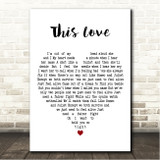 Gaz Coombes This Love White Heart Song Lyric Wall Art Canvas Framed Print