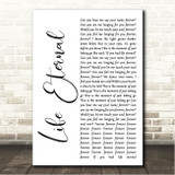 Ghost Life Eternal White Script Song Lyric Wall Art Canvas Framed Print