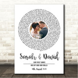 Goo Goo Dolls Iris White Vinyl Record Wedding First Dance Photo Song Lyric Wall Art Canvas Framed Print