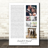Honeyz Finally Found 3 or 6 Square Wedding Photos White Side Script Song Lyric Wall Art Canvas Framed Print