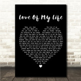 Harry Styles Love Of My Life Black Heart Song Lyric Wall Art Canvas Framed Print
