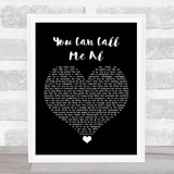Paul Simon You Can Call Me Al Black Heart Song Lyric Quote Music Print