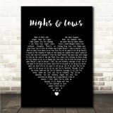 Hillsong Worship Highs & Lows Black Heart Song Lyric Wall Art Canvas Framed Print