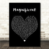 Hurts Magnificent Black Heart Song Lyric Wall Art Canvas Framed Print