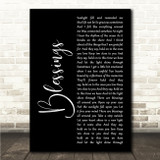 Hollow Coves Blessings Black Script Song Lyric Wall Art Canvas Framed Print