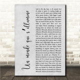 Héloïse Un monde qui sillumine Grey Rustic Script Song Lyric Wall Art Canvas Framed Print