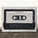 Heartland I Loved Her First Music Script Cassette Tape Song Lyric Wall Art Canvas Framed Print