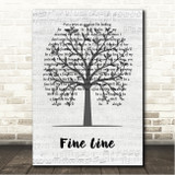 Harry Styles Fine Line Music Script Tree Song Lyric Wall Art Canvas Framed Print