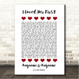 Heartland I Loved Her First Red Hearts In Row Song Lyric Wall Art Canvas Framed Print