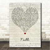 Hillsong Worship Faith Script Heart Song Lyric Wall Art Canvas Framed Print