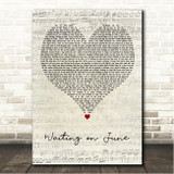 Holly Williams Waiting on June Script Heart Song Lyric Wall Art Canvas Framed Print