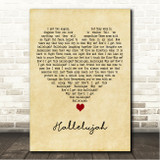 HAIM Hallelujah Vintage Heart Song Lyric Wall Art Canvas Framed Print