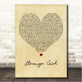 Halestorm Strange Girl Vintage Heart Song Lyric Wall Art Canvas Framed Print